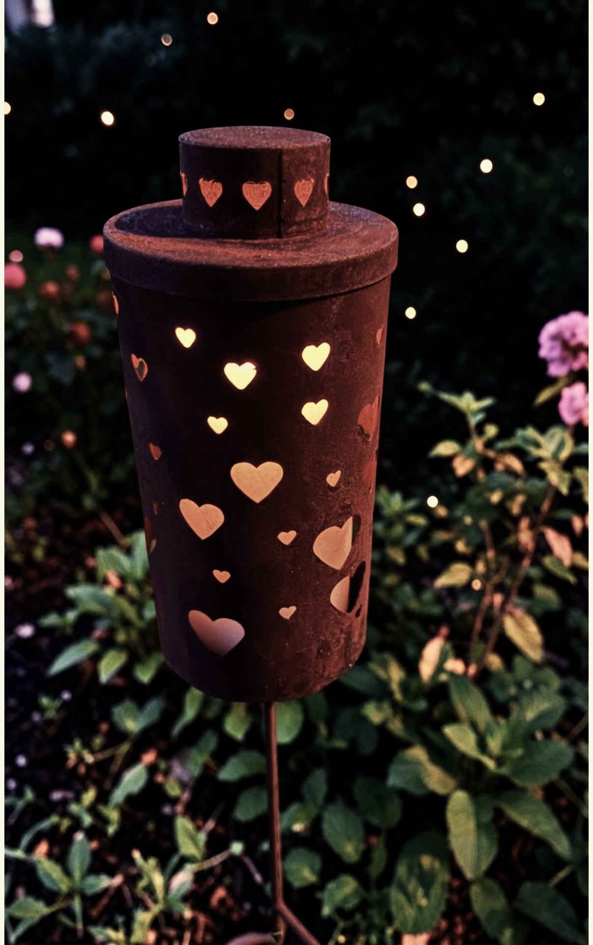 Heart-shaped grave lantern with lid – Grave decoration - 2