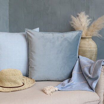Kuddfodral Sammet Sky Blue 50x50cm