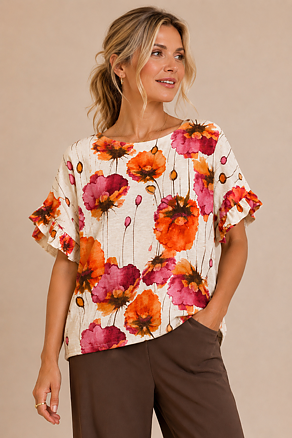 Iza blouse - pink/orange