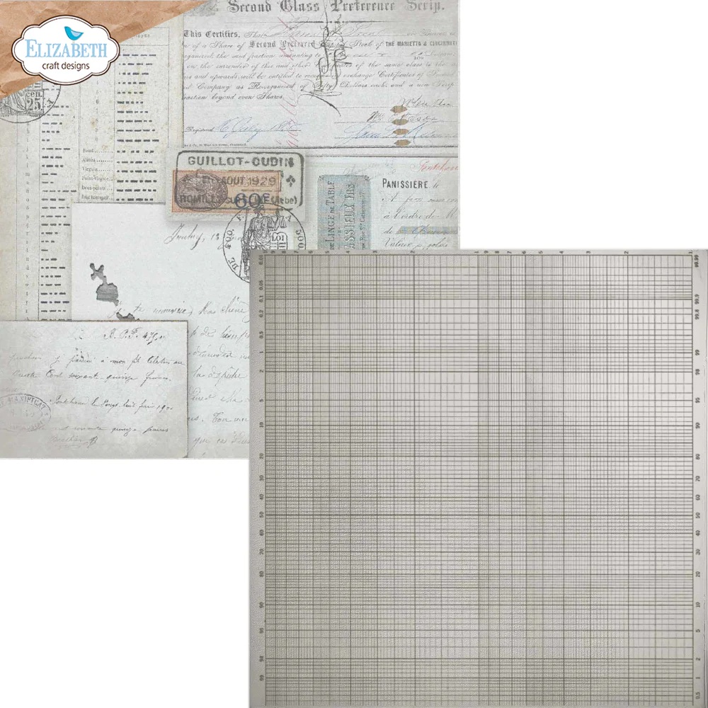 Elizabeth  -  Printed Cardstock -12x12 - Backgrounds Volume 5 - 7