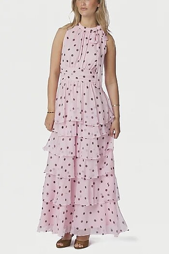 Neo Noir  - Marli Big Dot Dress Light Pink
