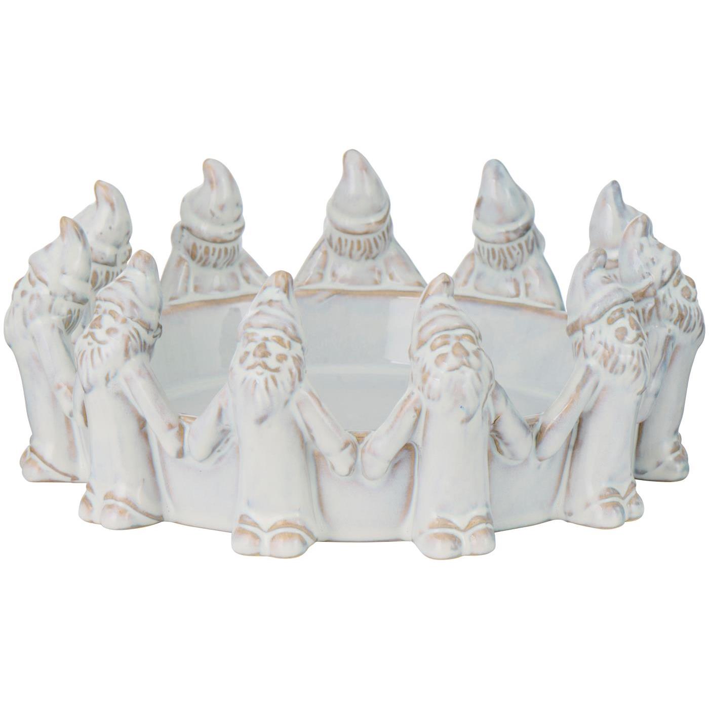 Candlestick - Bowl with Santa - White - Ø: 23,5 cm - 2