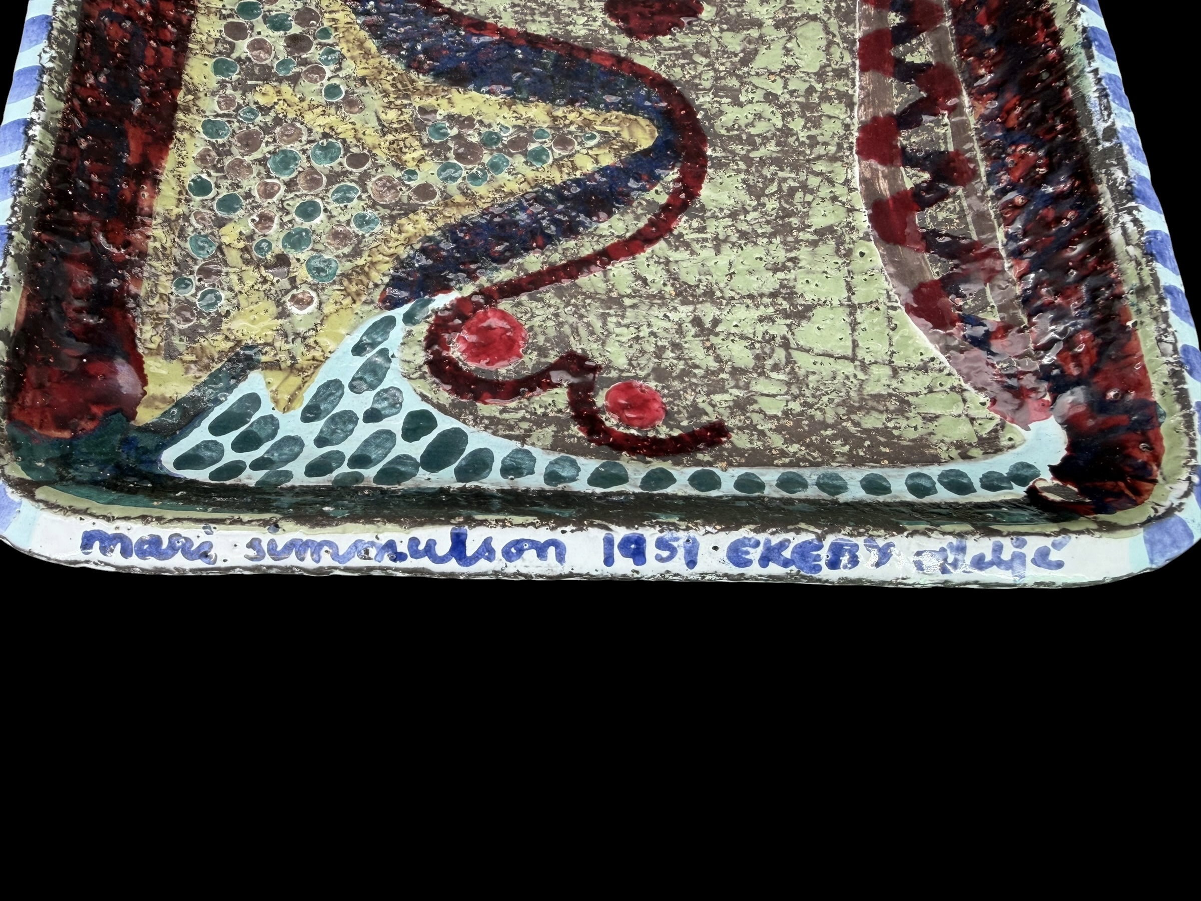 Upsala Ekeby UE Mari Simmulson, serving platter, studio work. - 4