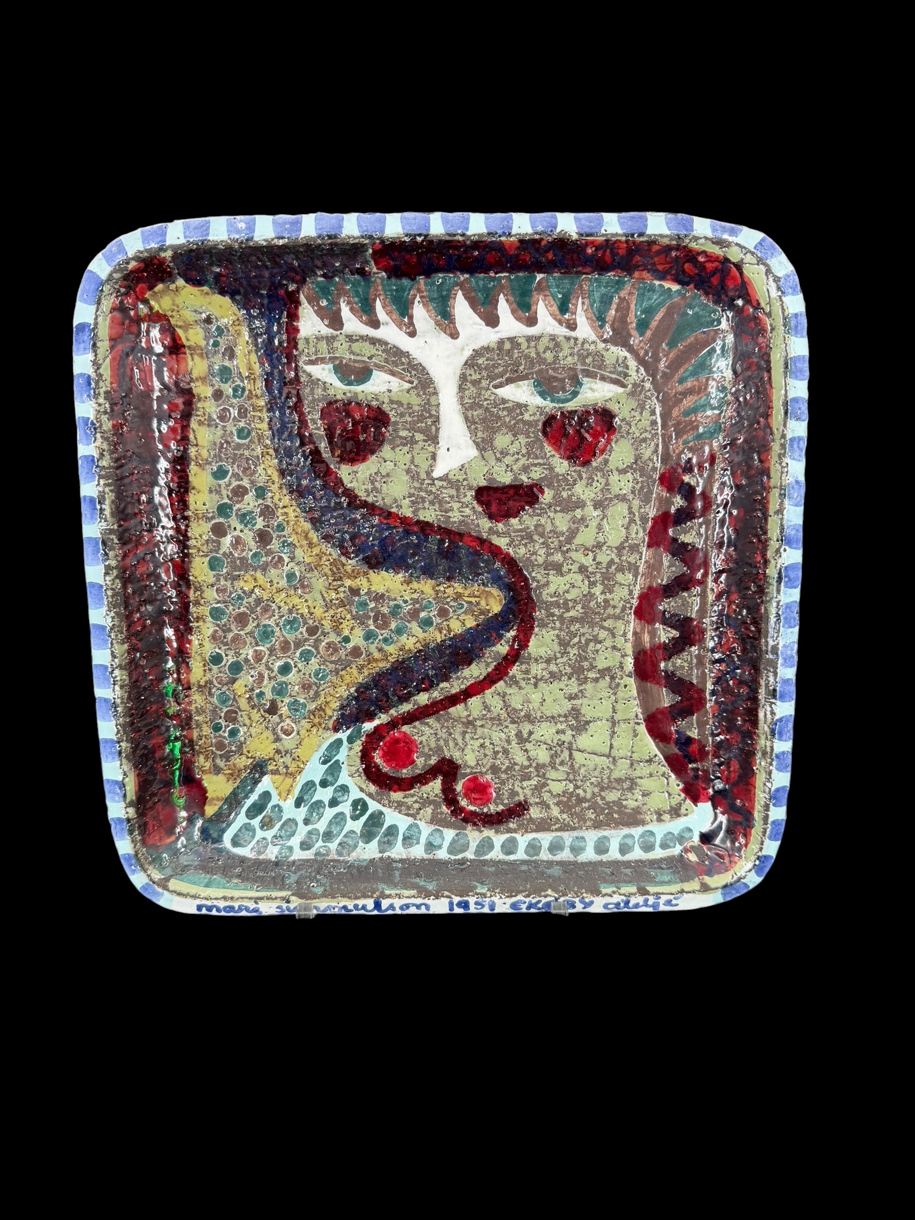 Upsala Ekeby UE Mari Simmulson, serving platter, studio work.