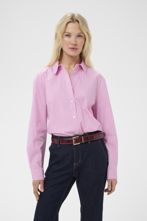 Ebony shirt pink stripe