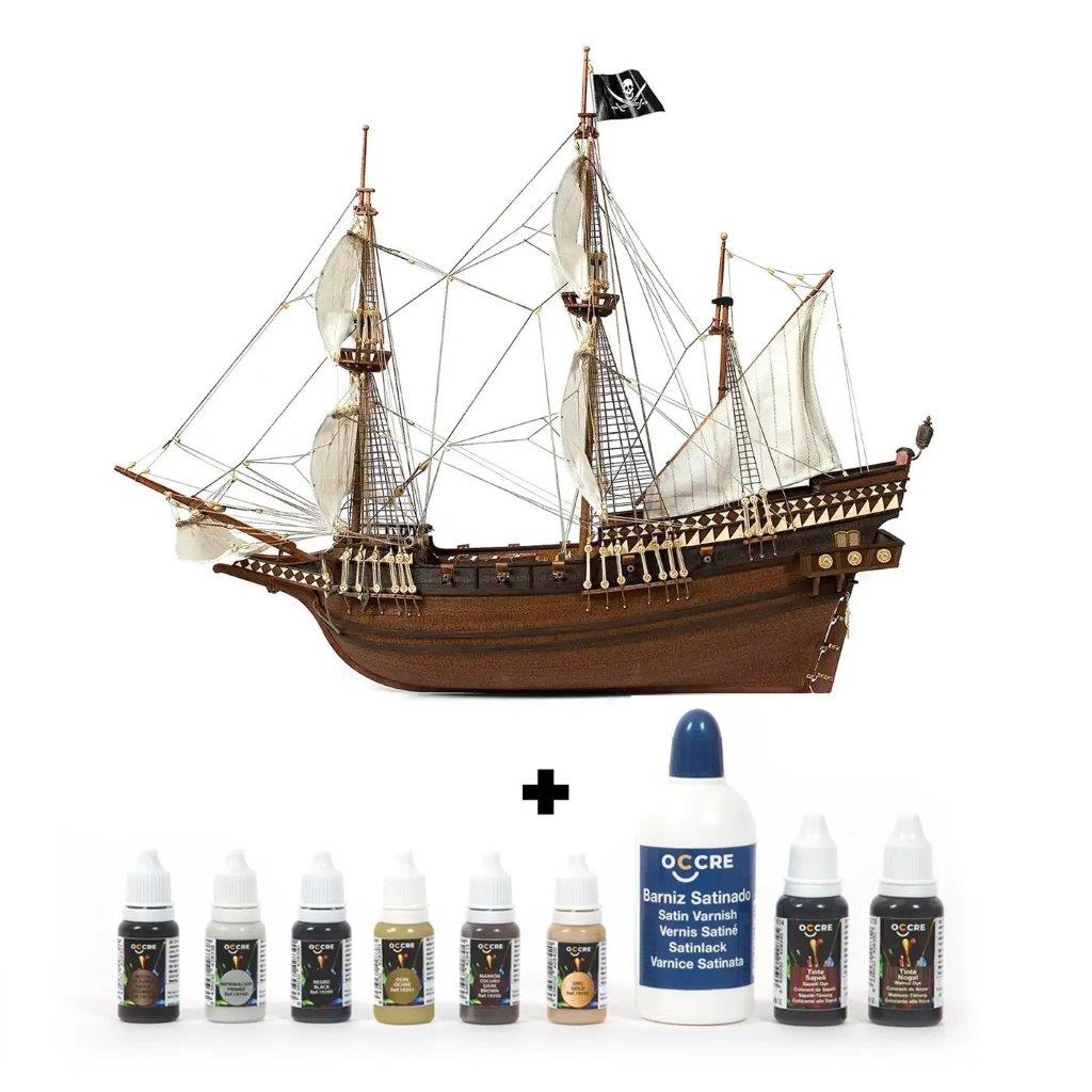 OcCre Buccaneer 1/100 Piratskepp 565mm med Färgset - 9