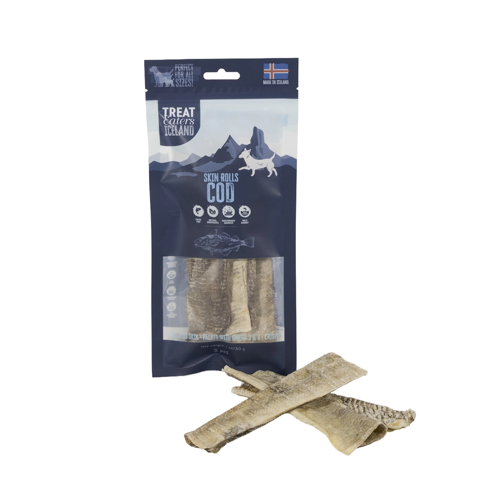 Treateaters Iceland cod skin rolls tuggrullar av torskskinn hundgodis