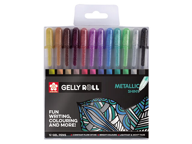 Sakura Metallic gelpennor 12-pack / Metallic Set 12 Gel Pens