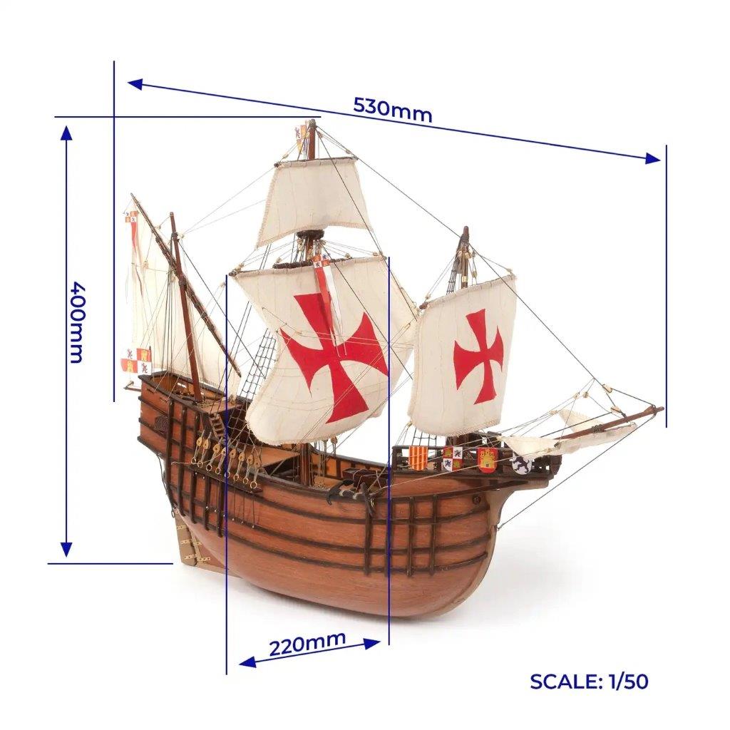 OcCre Santa Maria 1/50 Skepp 530mm med Startset - 5