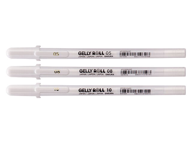 Sakura  Gelly Roll vita pennor 05/08/10 3-pack / Gelly Roll Basic White Pen 05/08/10 Set 3 - 2