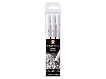Sakura  Gelly Roll vita pennor 05/08/10 3-pack / Gelly Roll Basic White Pen 05/08/10 Set 3