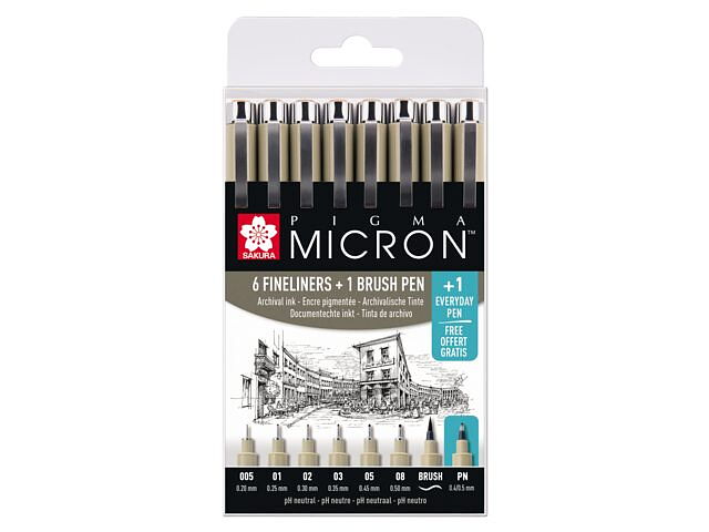 Sakura  Pigma Micron finelinerset 7 + 1 PN / Pigma Micron Wallet 7 + 1 PN