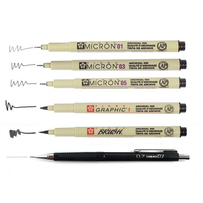 Sakura Pigma Manga verktygsset 6 delar /Manga Tool Set Pigma 6-pieces - 2