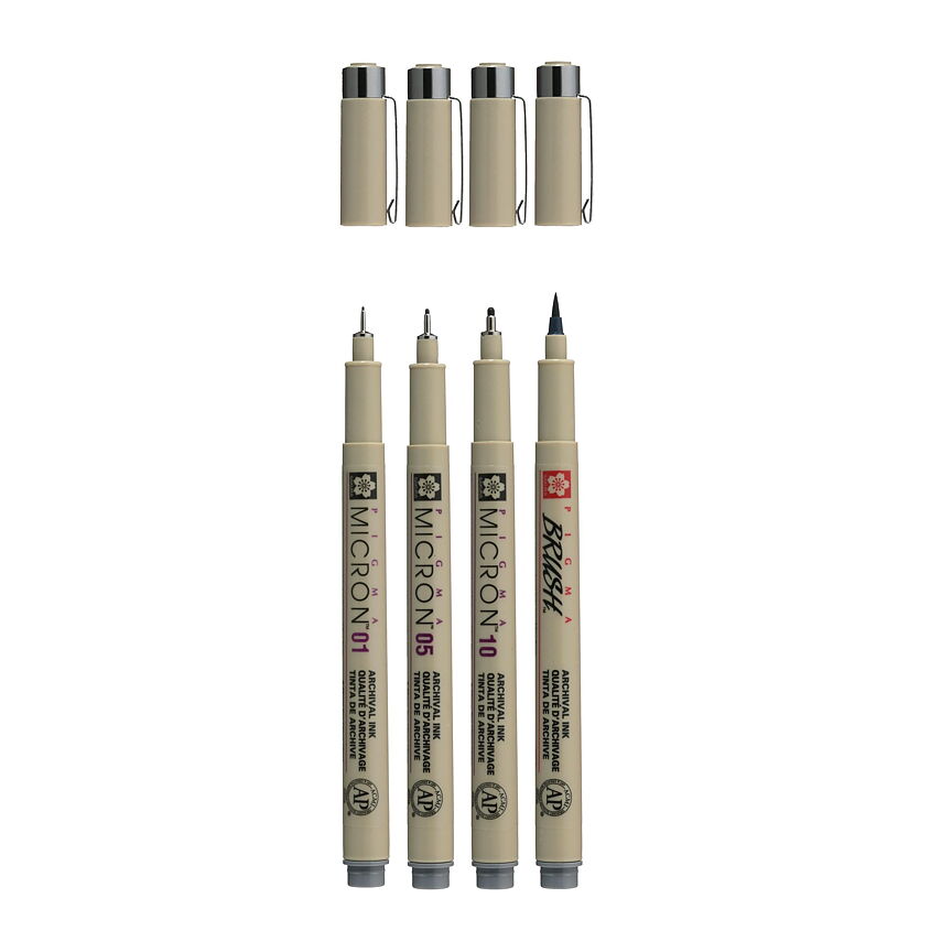 Sakura Pigma Micron fineliner set 4 sizes Cool Gray - 2