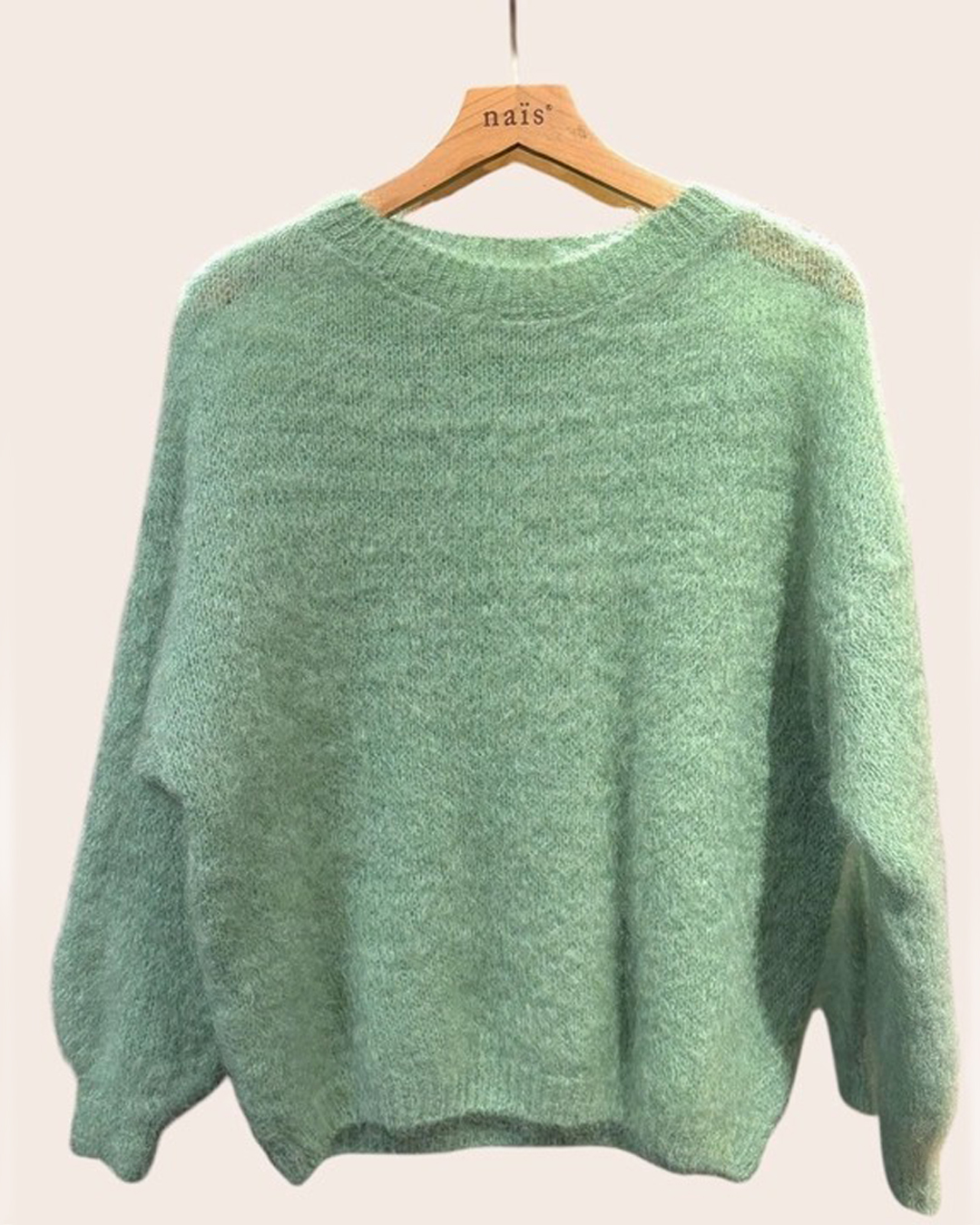 Mohairjumper ballongärm grön - 5
