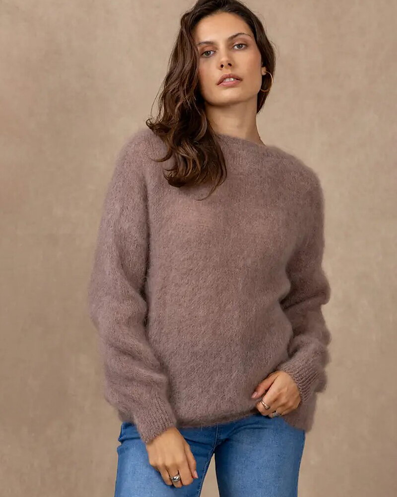 Mohairjumper ballongärm mullvad