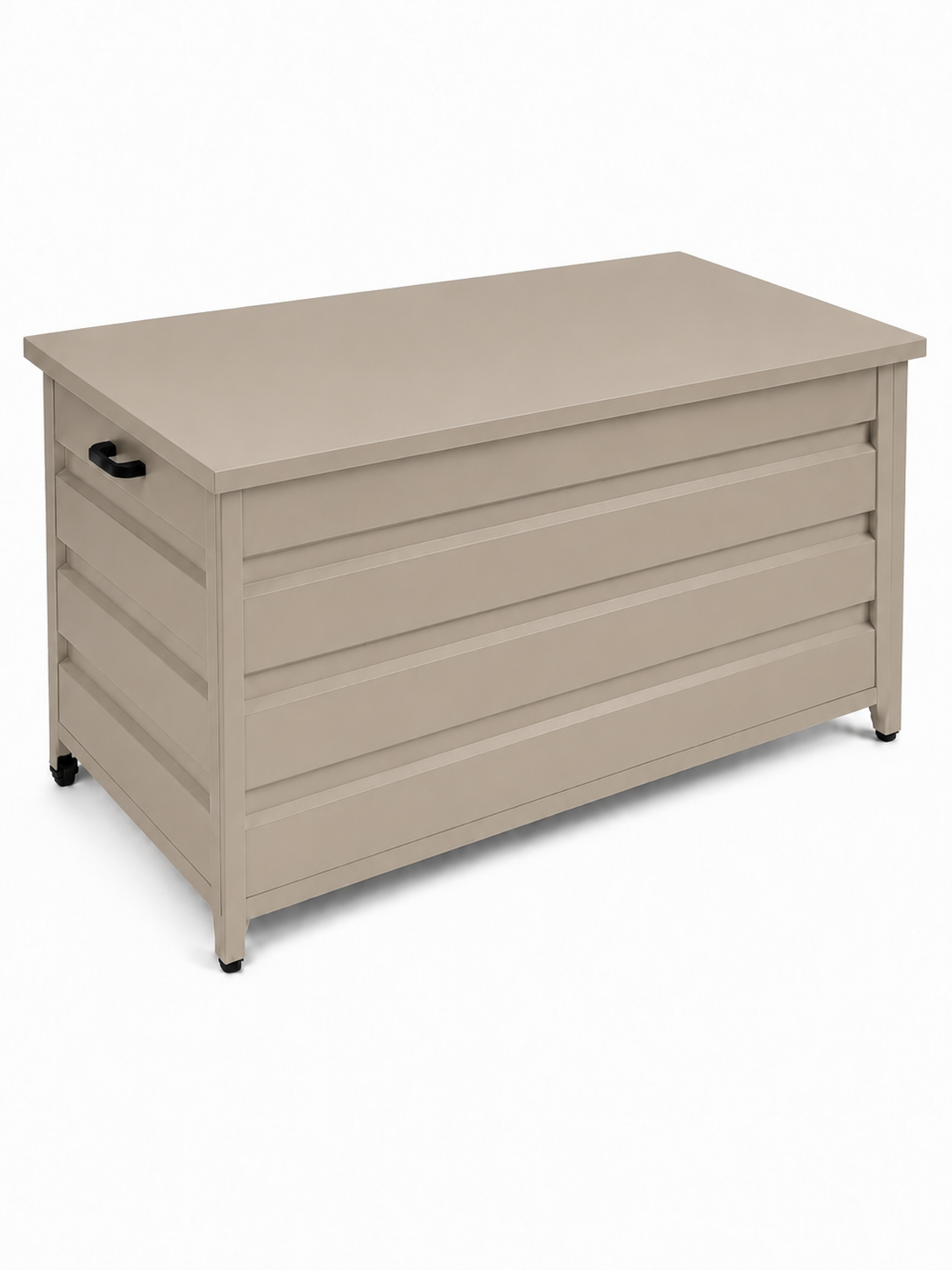 Dynbox khaki 160x82 cm i aluminium från Atleve för förvaring av dynor på uteplats