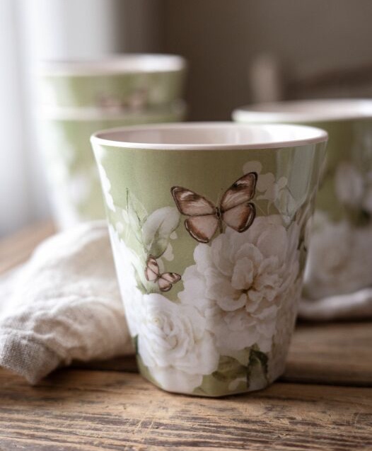 Melamin Mugg  - Hortenisa & Butterflies - Majas Cottage