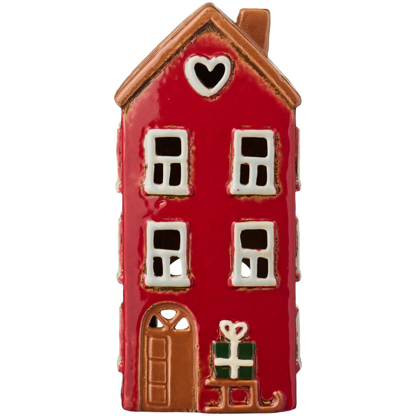 Stillenat - Christmas house - House lantern - Lantern Red house with sled - 4