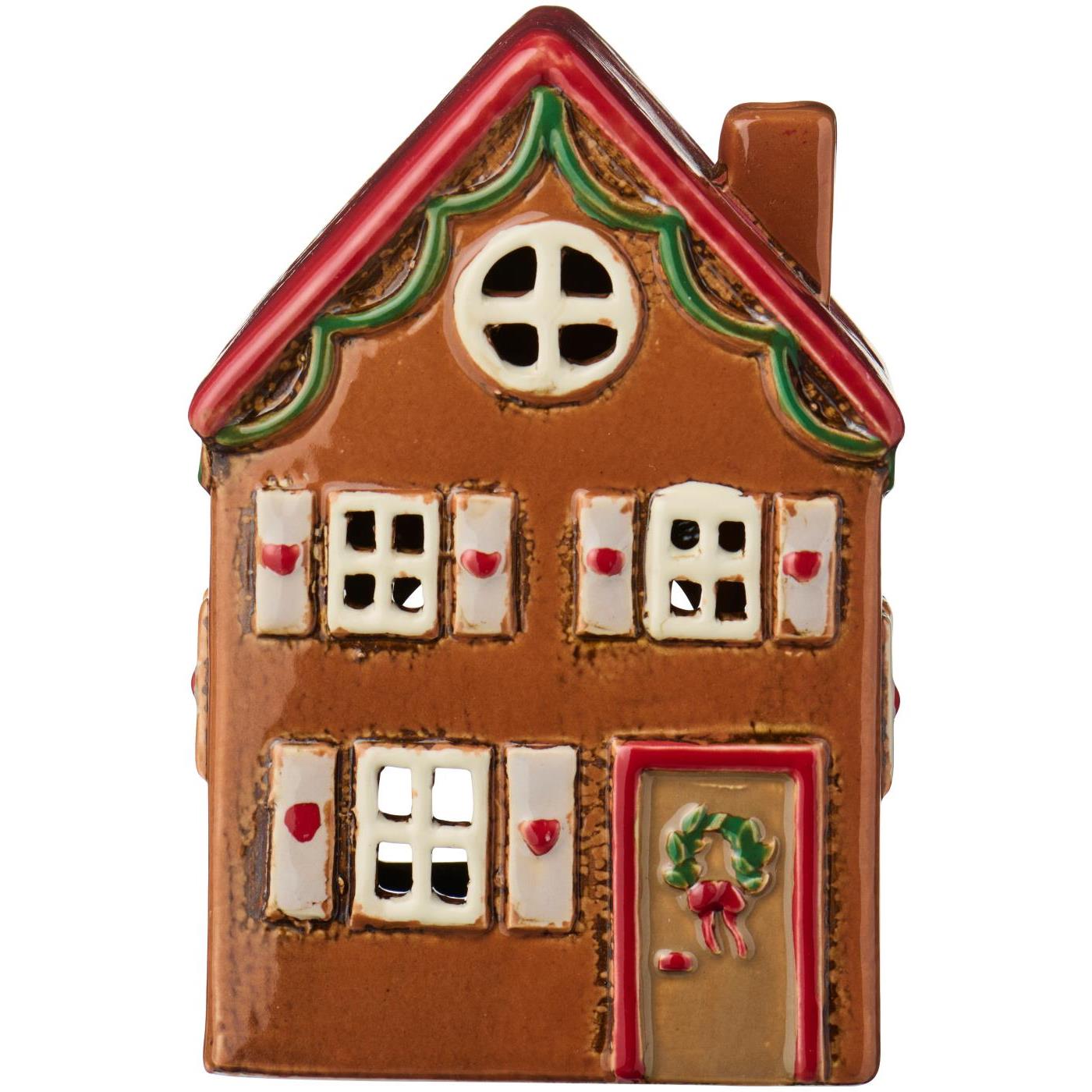 Stillenat - Christmas house - House lantern - Lantern Brown house with wreath - 3