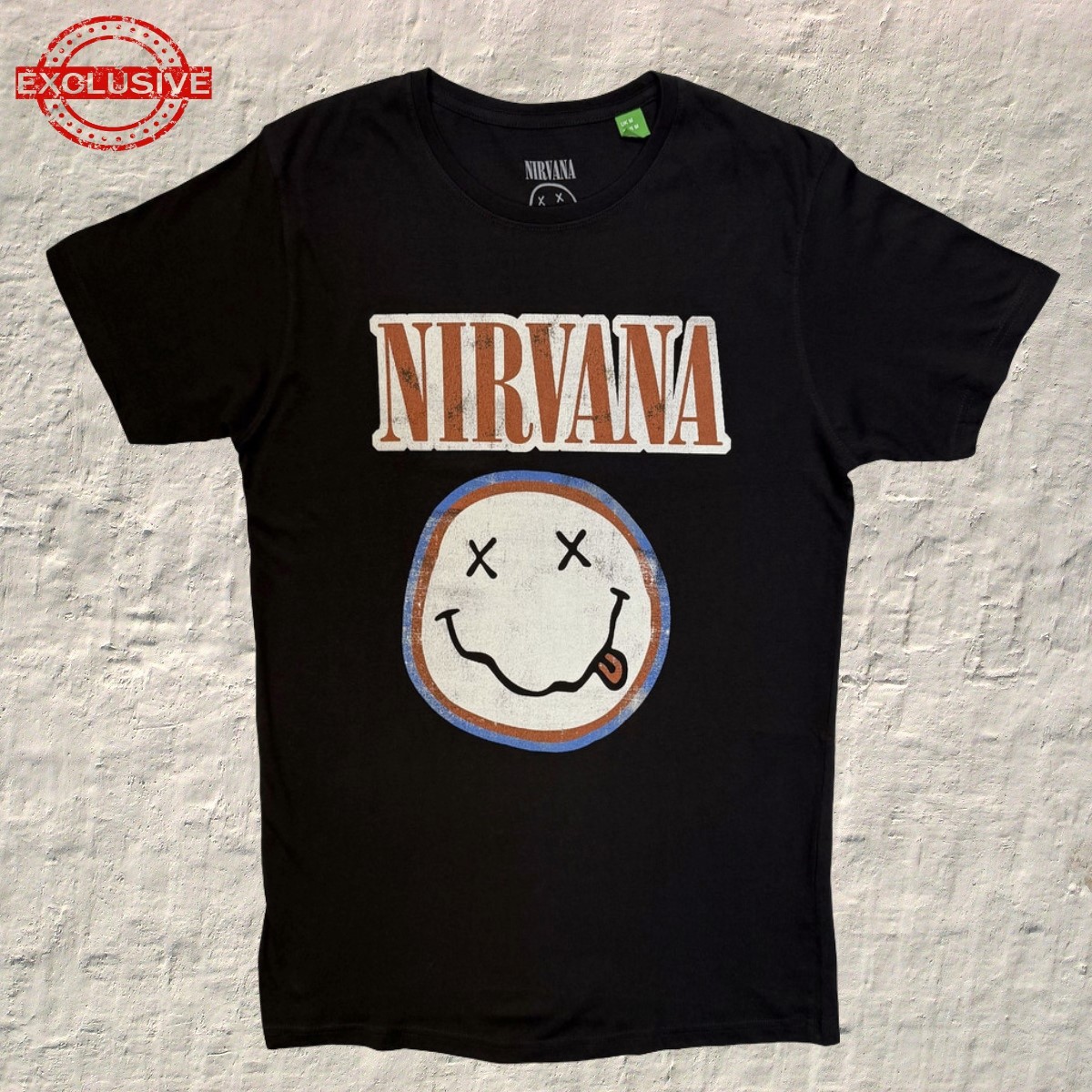 NIRVANA - T-SHIRT, DISTRESSED LOGO