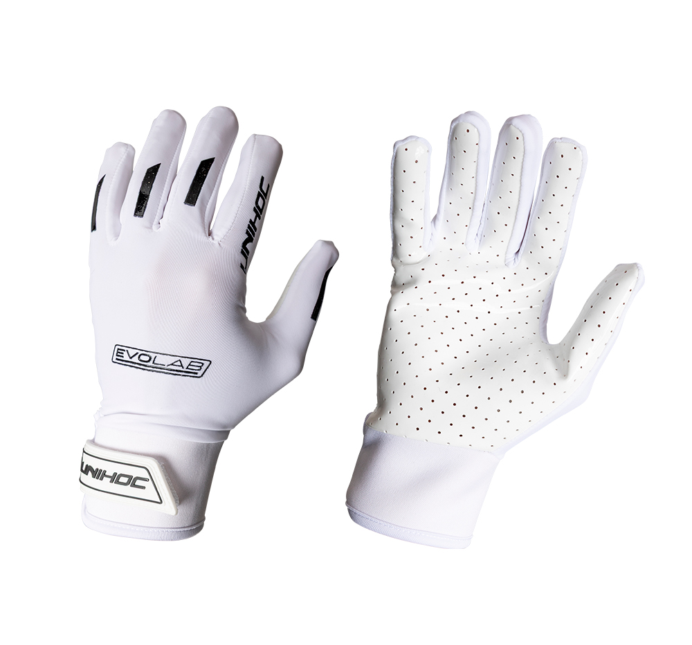 Unihoc Goalie Gloves Evolab Silicone white