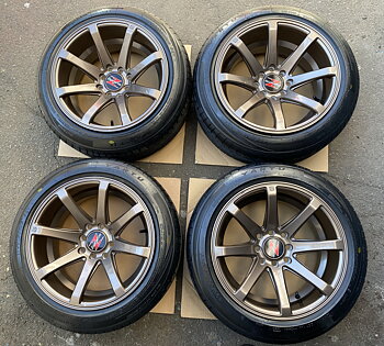 Kompletta Sommarhjul | 15" GROTTESCO | 4x100/114.3 8x15 ET15 73.1 + NYA 195/50 R15 Yartu Zuper Eco Z-107 | V34-2025 | 8mm | 8mm | 8mm | 8mm