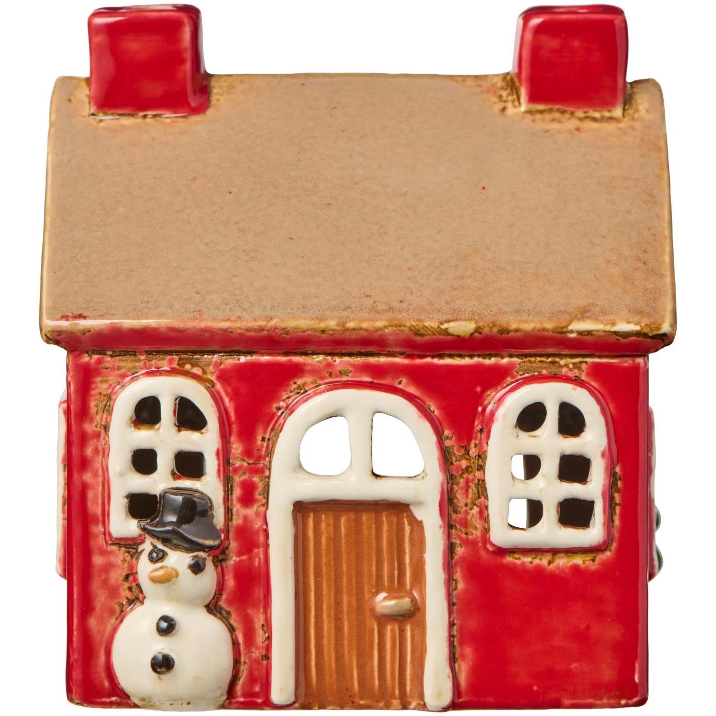 Stillenat - Christmas house - House lantern - Lantern - Red house with snowman - 4