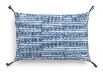 Chamois Kudde Med Tassels Leaf Navy Blue - 40x60