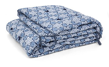 Chamois Täcke Med Tassels City Palace Navy Blue - 110x180cm