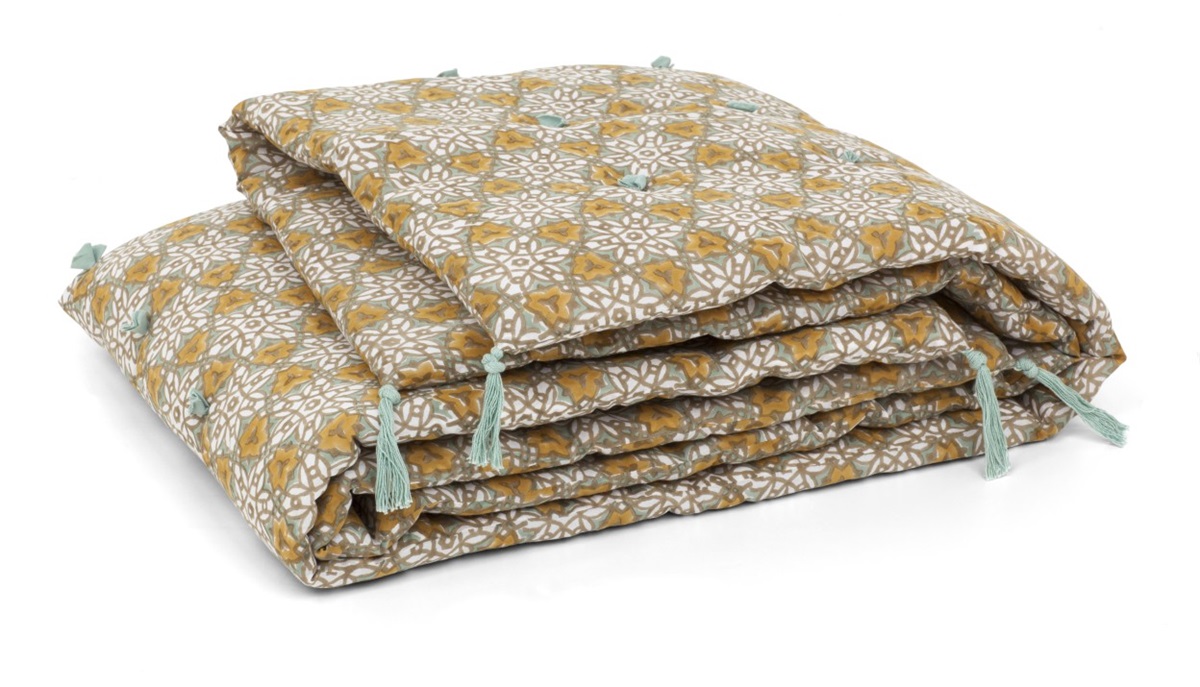 Chamois Blanket with Tassels City Palace Ochre - 110x180 cm