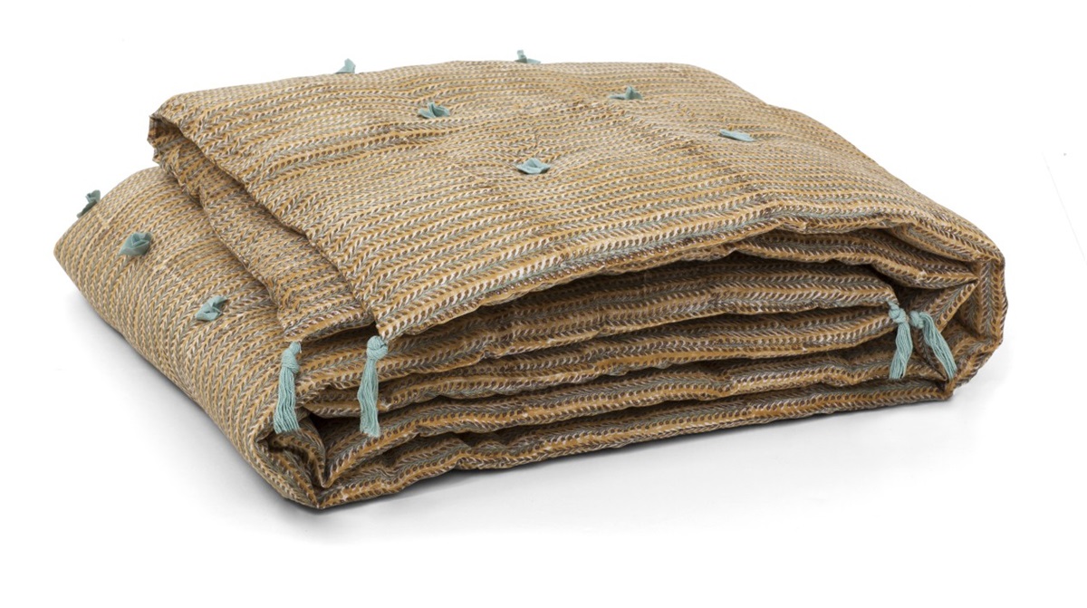 Chamois Täcke Med Tassels Leaf  Ochre - 110x180cm