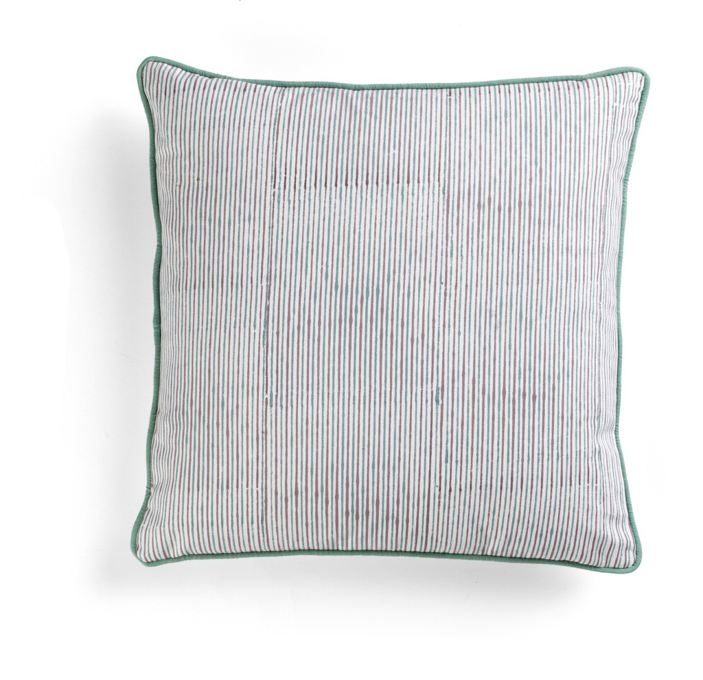Chamois Kuddfodral Multi Stripe Turquoise - 50x50 cm