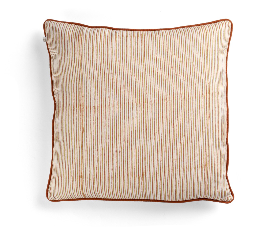 Chamois Kuddfodral Multi Stripe Orange - 50x50 cm