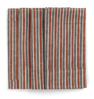 Chamois Tygservetter Stripe Multi Rusty Red & Grey 50x50cm - 4p
