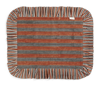 Chamois Table Runners Ruffle Jaipur Stripe Rusty Red & Gray 38x50 cm - 2-pack