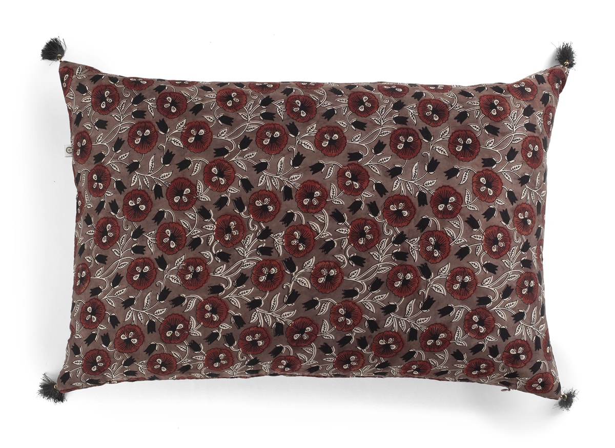 Chamois Modal Kudde Tassels Rose Burgundy - 40x60cm