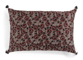 Chamois Modal Kudde Tassels Rose Burgundy - 40x60cm