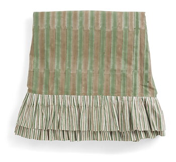 Chamois Rund Bordsduk Ruffle Jaipur Stripe Green - 220cm