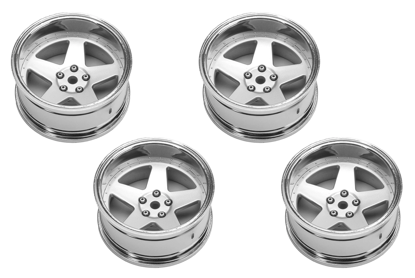 LOUISE RC WORLD LNHA559 Fälg Drift 5-Eker Matt Silver (2,4,6,8mm Offset) 12mm Hex (4) - 2
