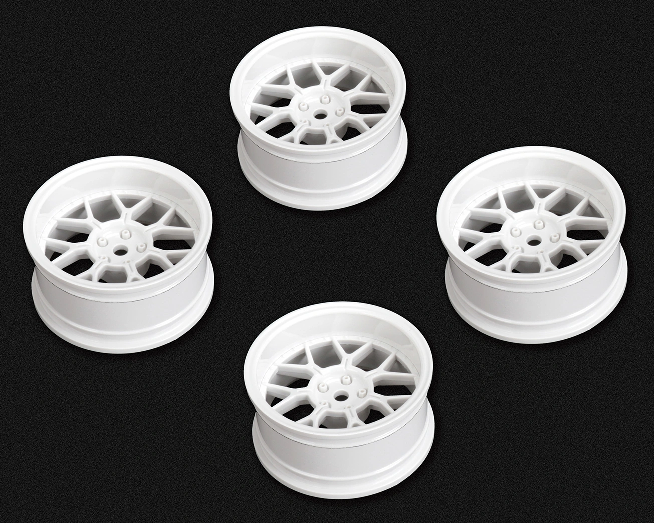 LOUISE RC WORLD LNHA564 Drift 14-Spoke Wheel, White (2, 4, 6, 8 mm Offset) 12 mm Hex (4) - 2