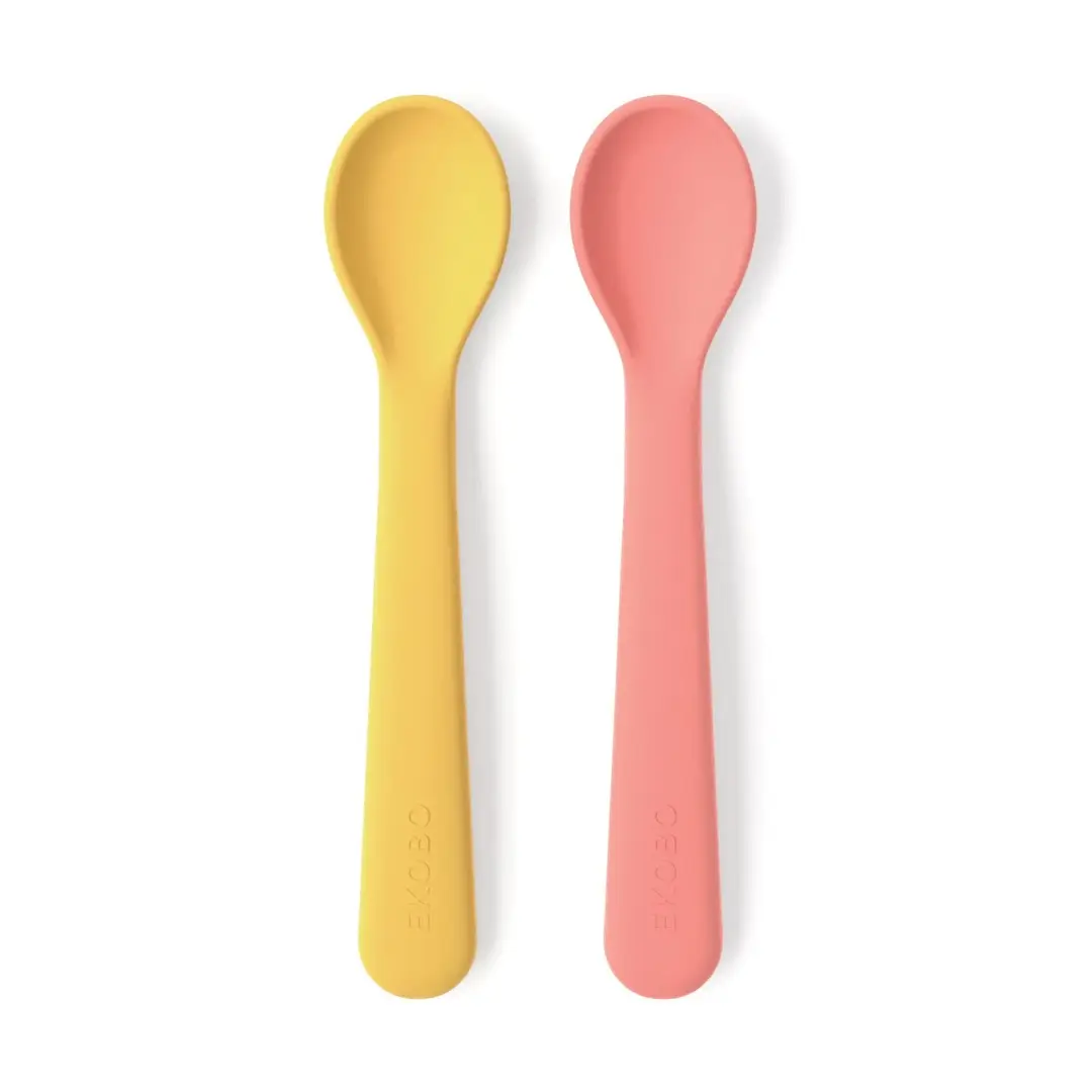 Ekobo Silikonskedar 2-pack Mimosa/Korall | Kokobello