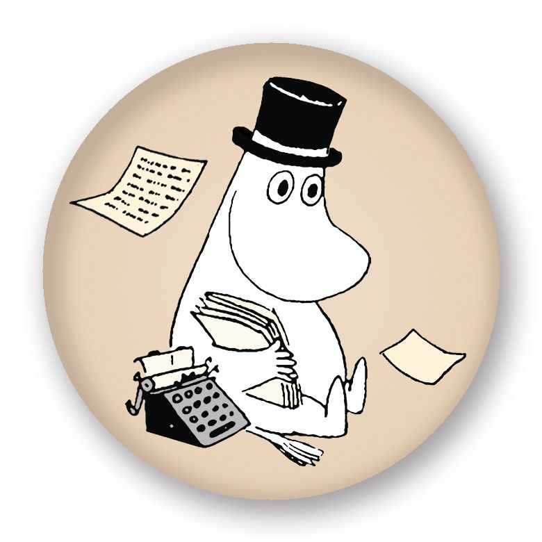 Mumin Magnet - Muminpappa med skrivmaskin