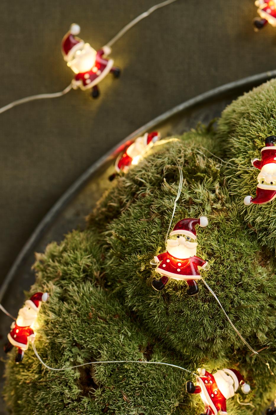 Ljusslinga med 20 tomtar - Led - Röd/Vit - 220 cm