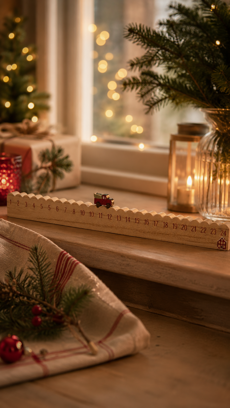 Christmas Calendar with car & christmas tree 1-24
