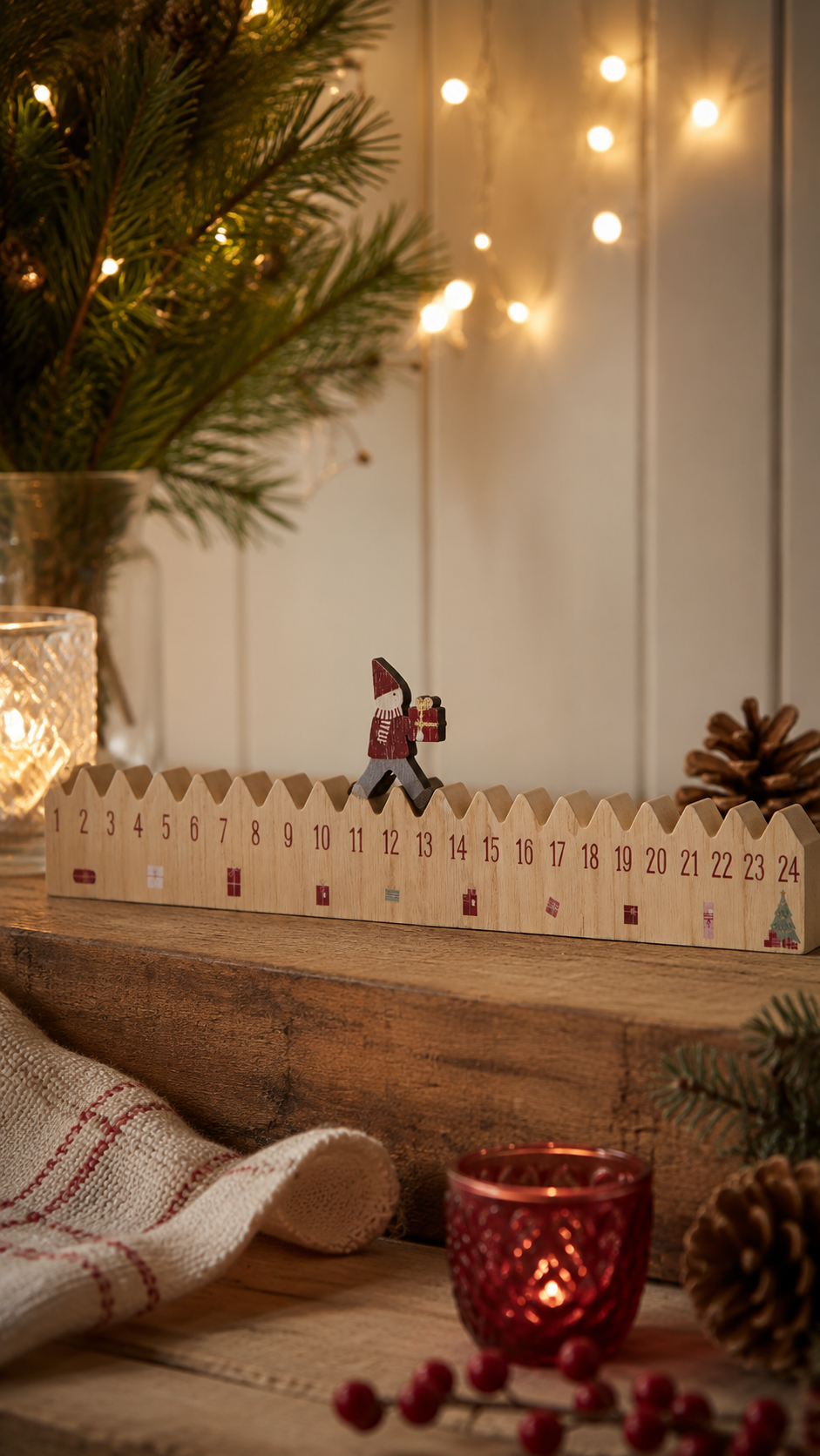 Julkalender - Kalender med gående tomte 1-24 