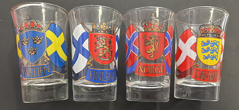 Shotglas Nordic  flaggor