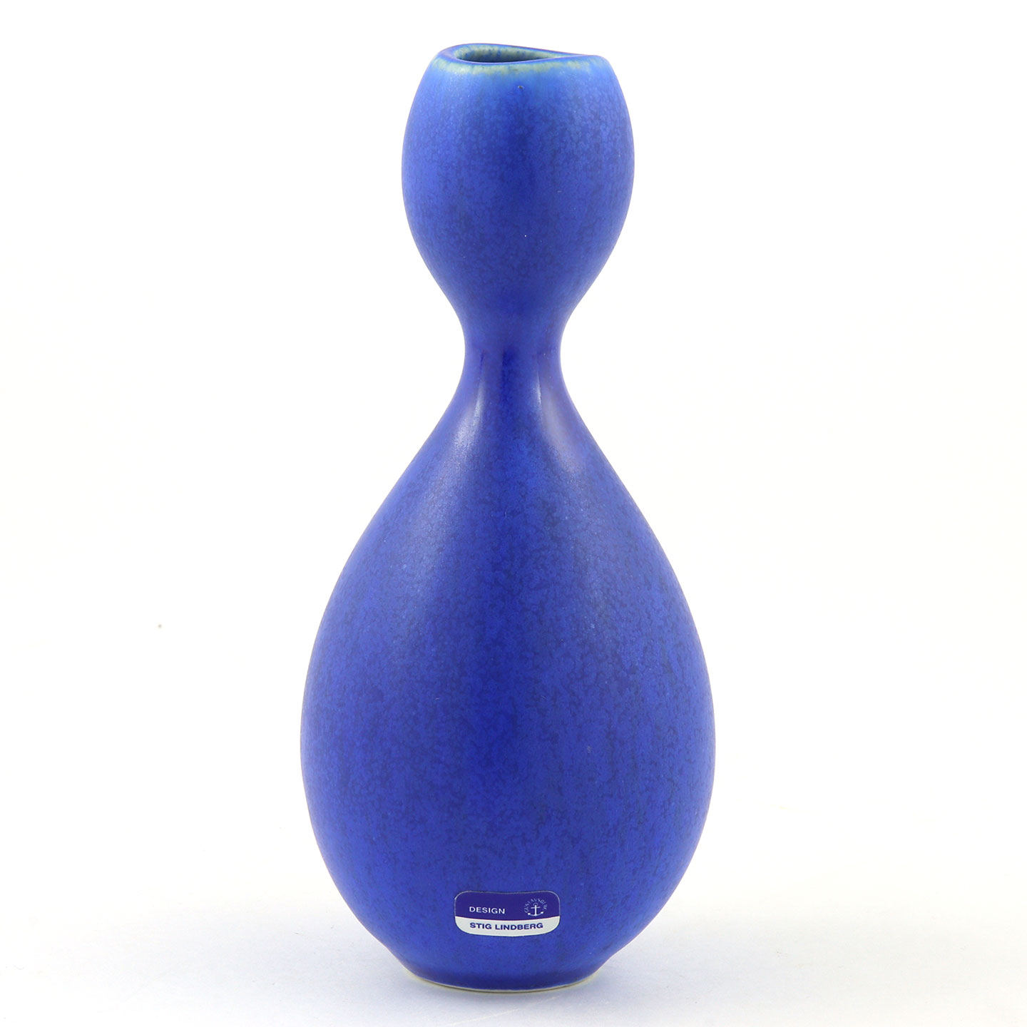 スティグ・リンドベリ Vitrinシリーズ 瓢箪型の青色の花瓶 Vase 1956年