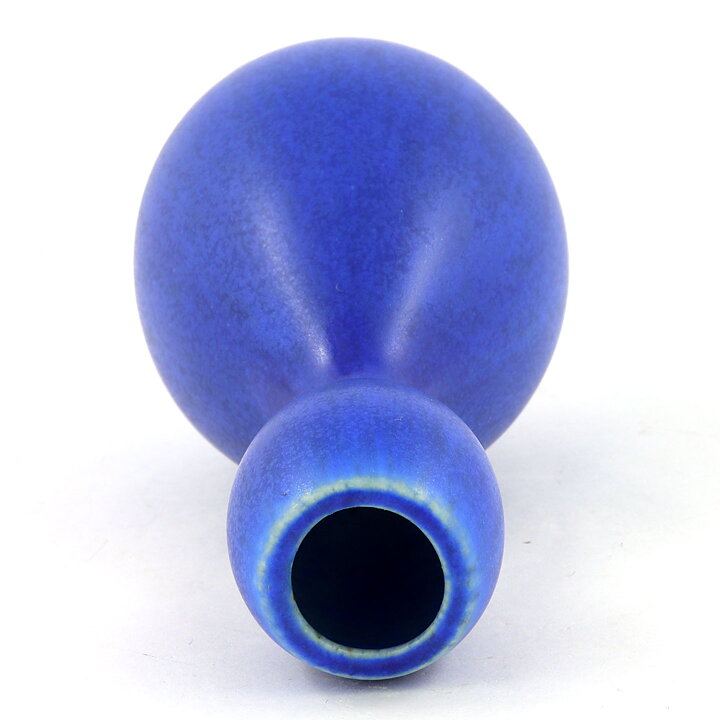 スティグ・リンドベリ Vitrinシリーズ 瓢箪型の青色の花瓶 Vase 1956年  13cm
