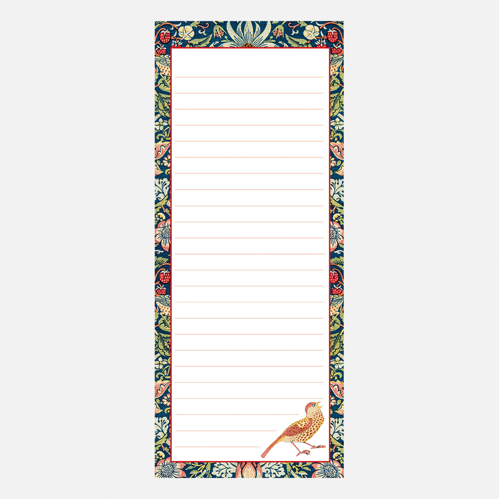 To Do / Inköpslista med magnet – William Morris Strawberry Thief A - 2